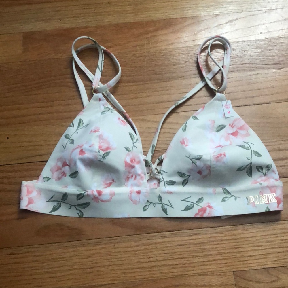 🌸Strappy Floral PINK Bralette-NWT🌸